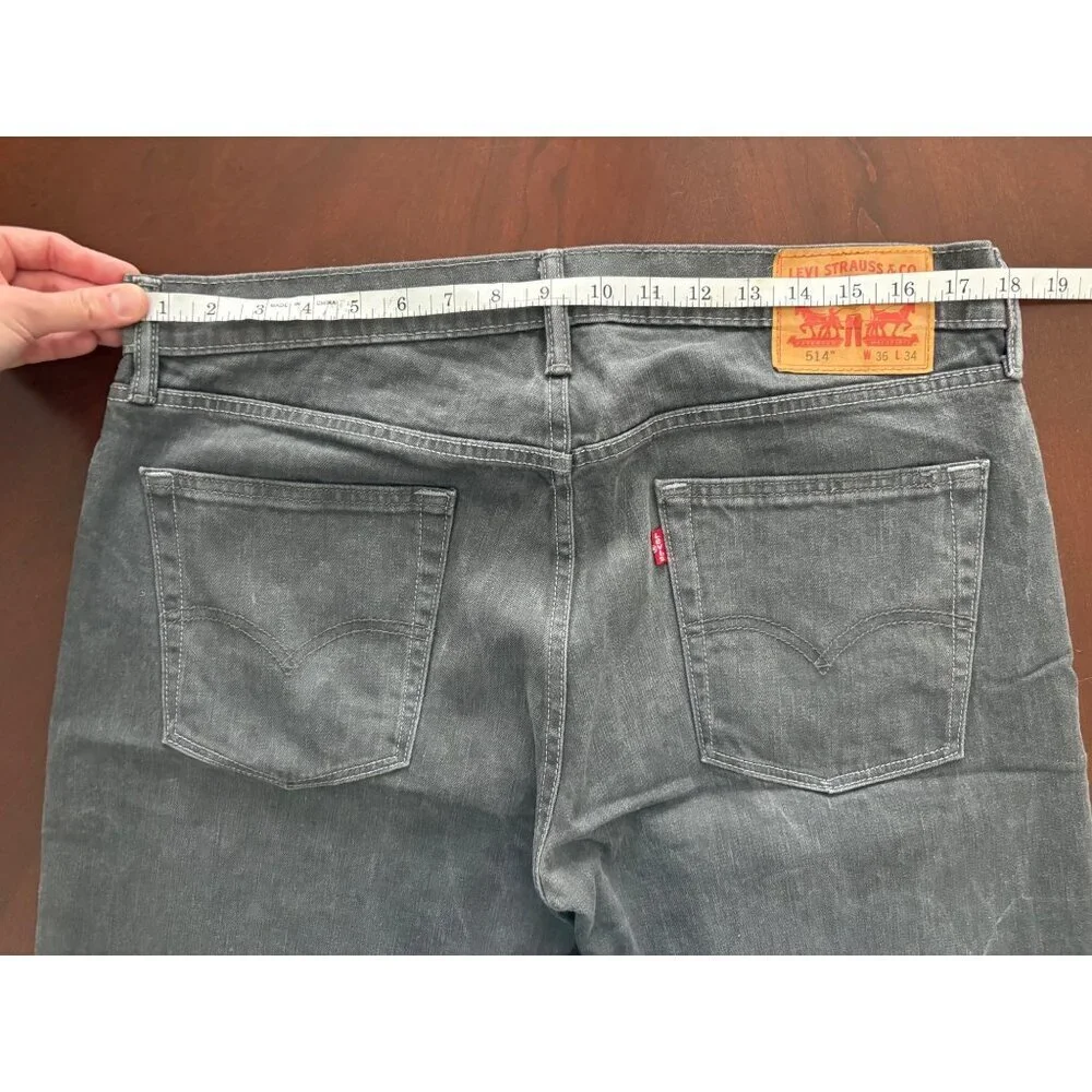 Levi’s 514 Straight Fit Straight Leg Gray Stretch Jeans Men’s 36 x 34